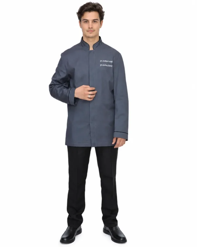 Veste de service grise col mao Séoul
